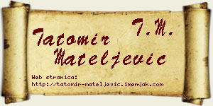 Tatomir Mateljević vizit kartica